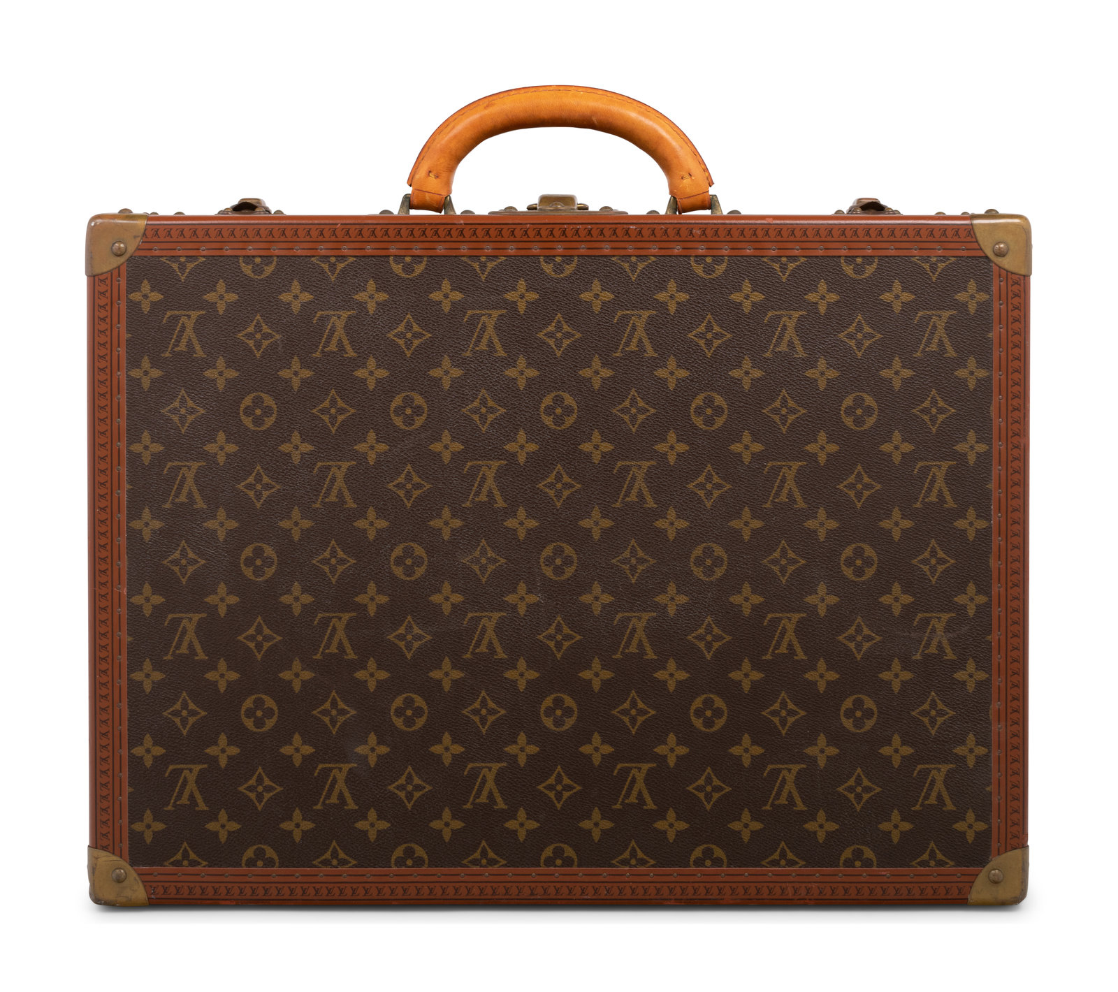 Louis Vuitton Alzer old suitcase leather monogram canvas vintage