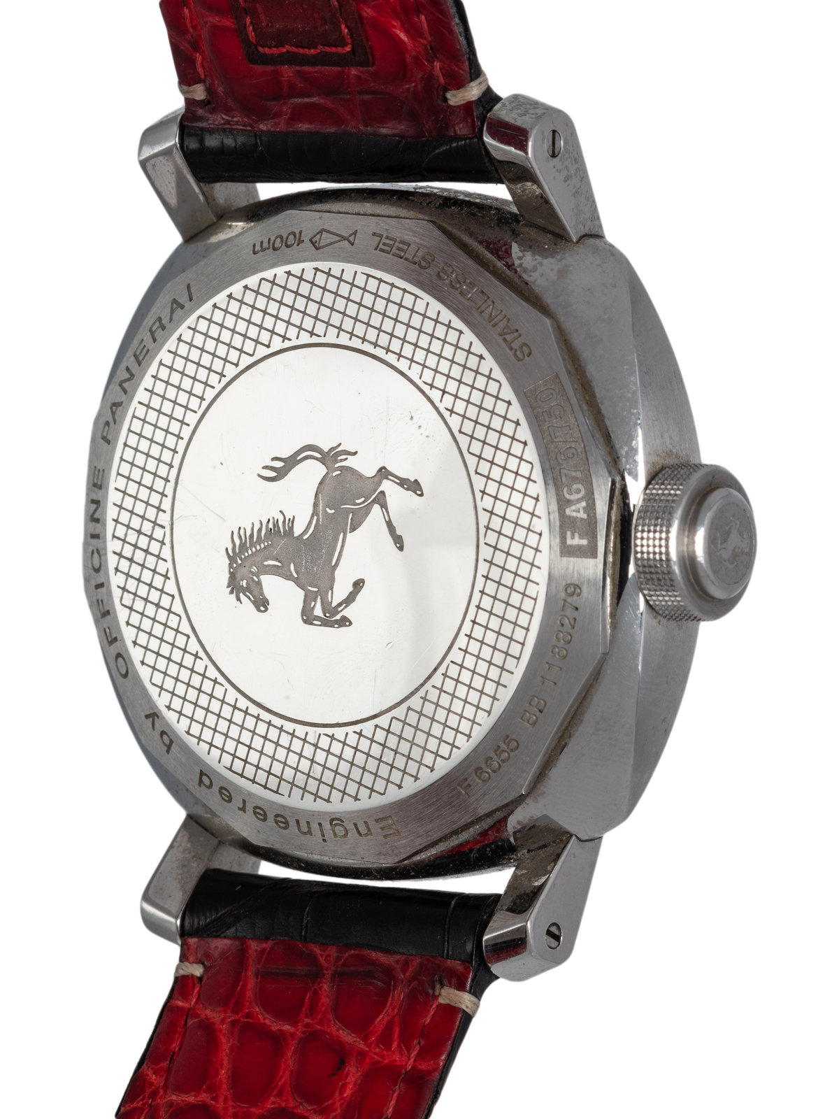 FERRARI PANERAI STAINLESS STEEL REF. F 6655 GMT WRISTWATCH