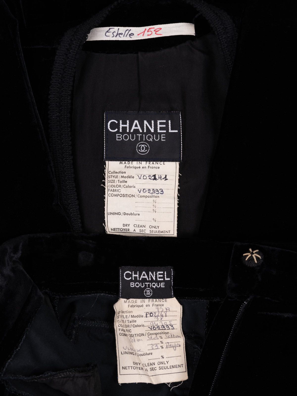 Chanel Boutique Velvet Pant Ensemble, Fall 1993