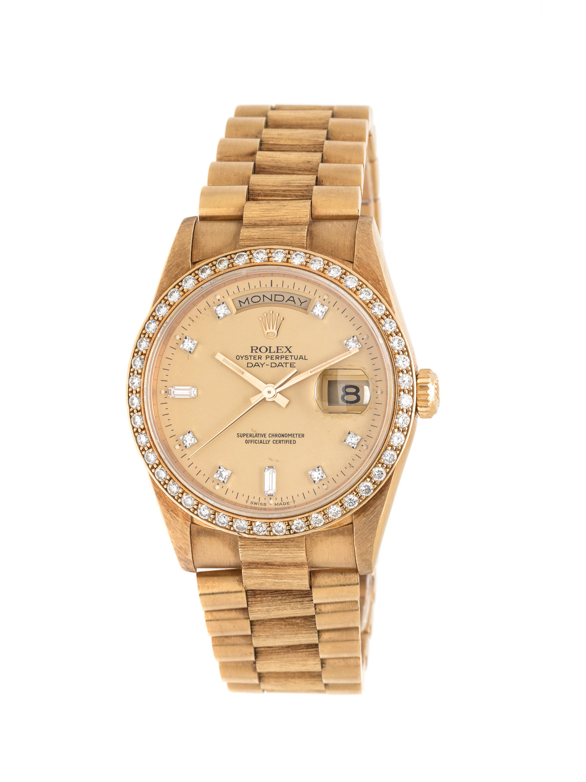 ROLEX REF. 18248 18K YELLOW GOLD AND DIAMOND OYSTER PERPETUAL