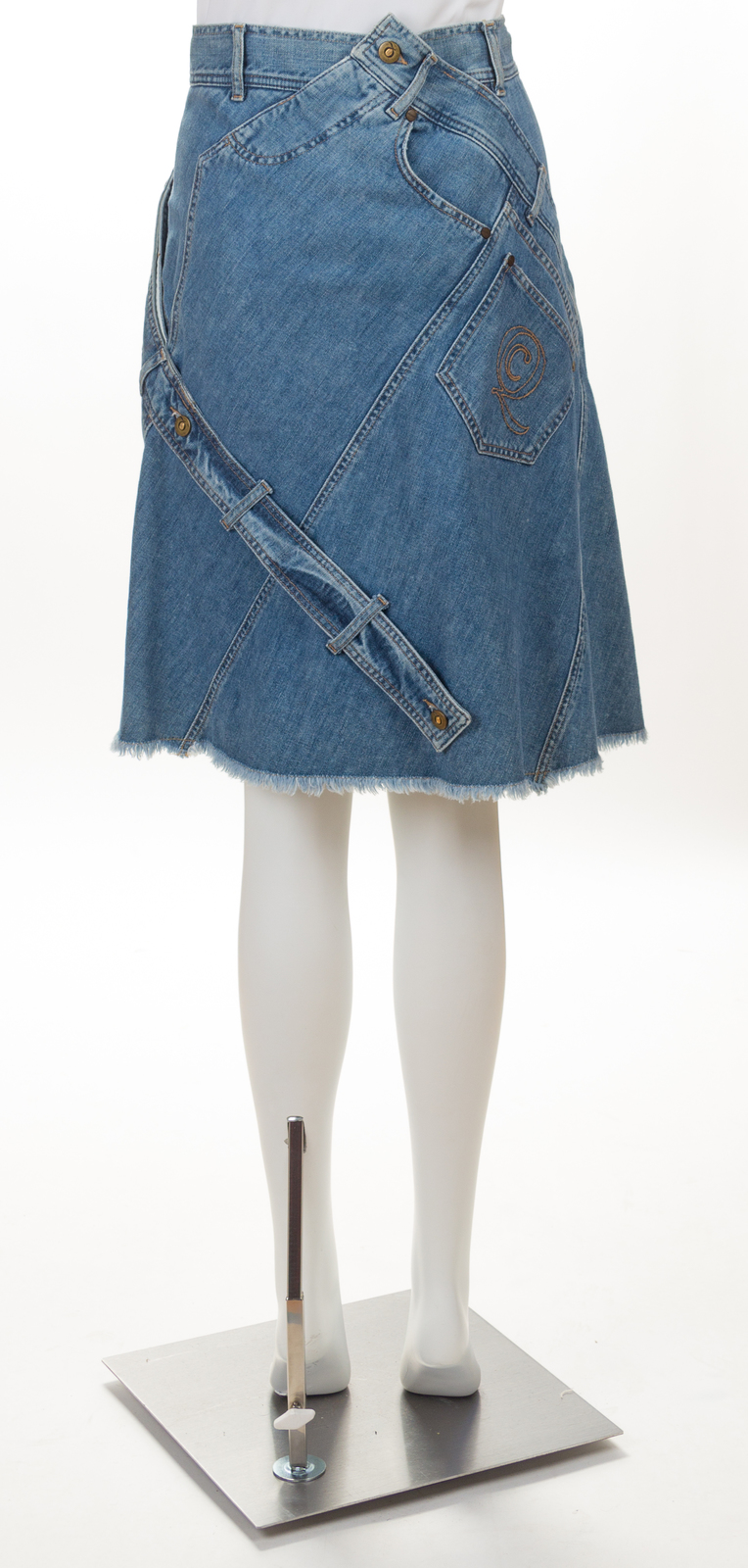 An Alexander McQueen Denim Skirt, Size 40.