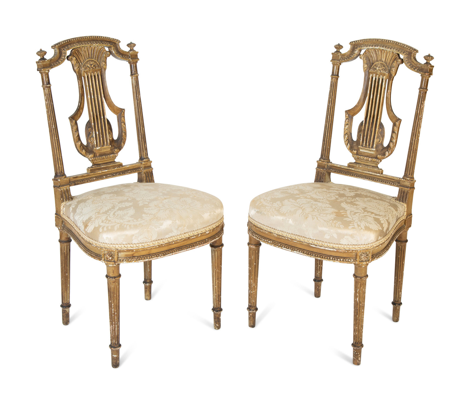 Suite of five Louis XVI period chairs with lyre back - Ref.81402
