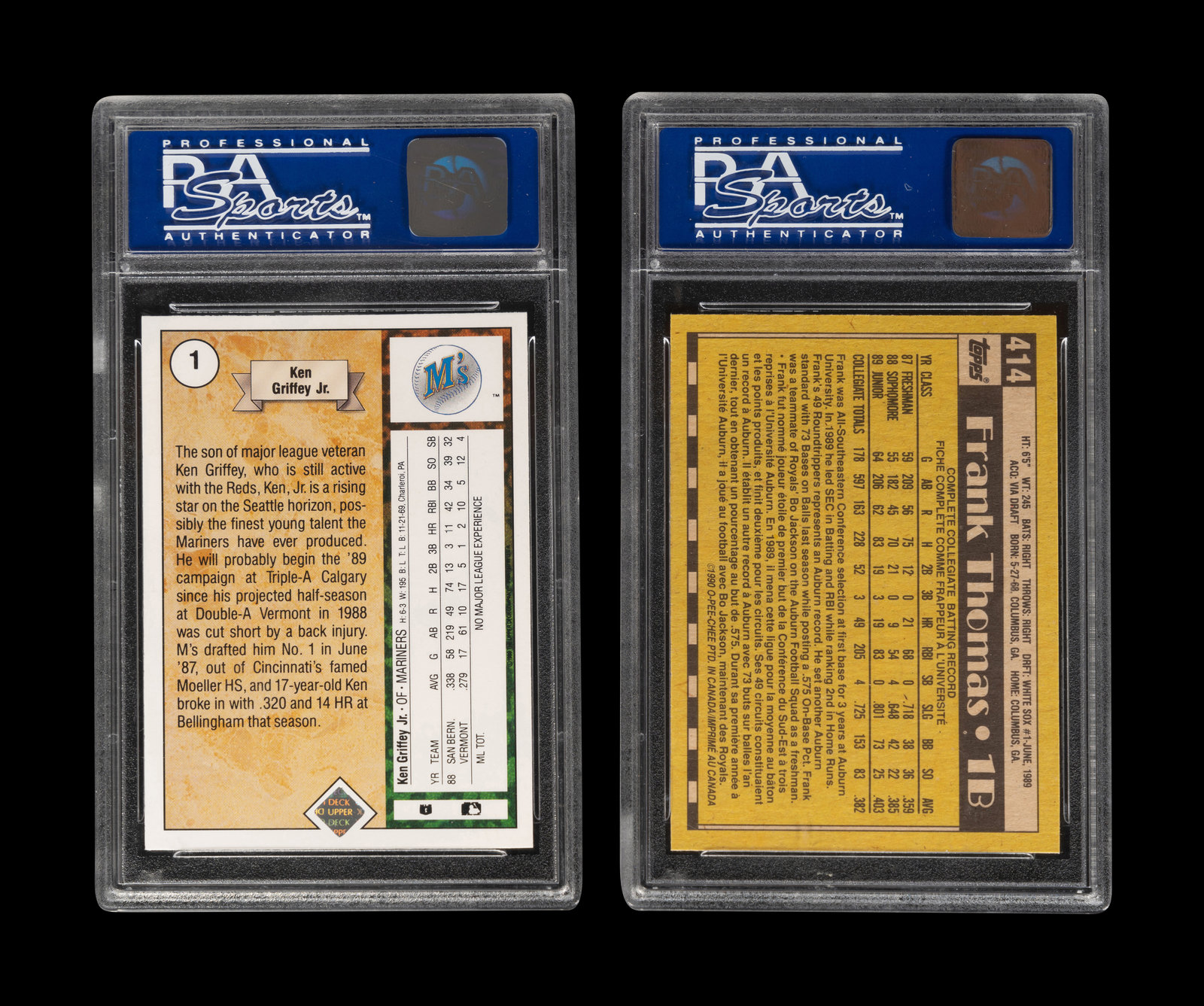 Sold at Auction: KEN GRIFFEY JR & FRANK THOMAS CARD LOT