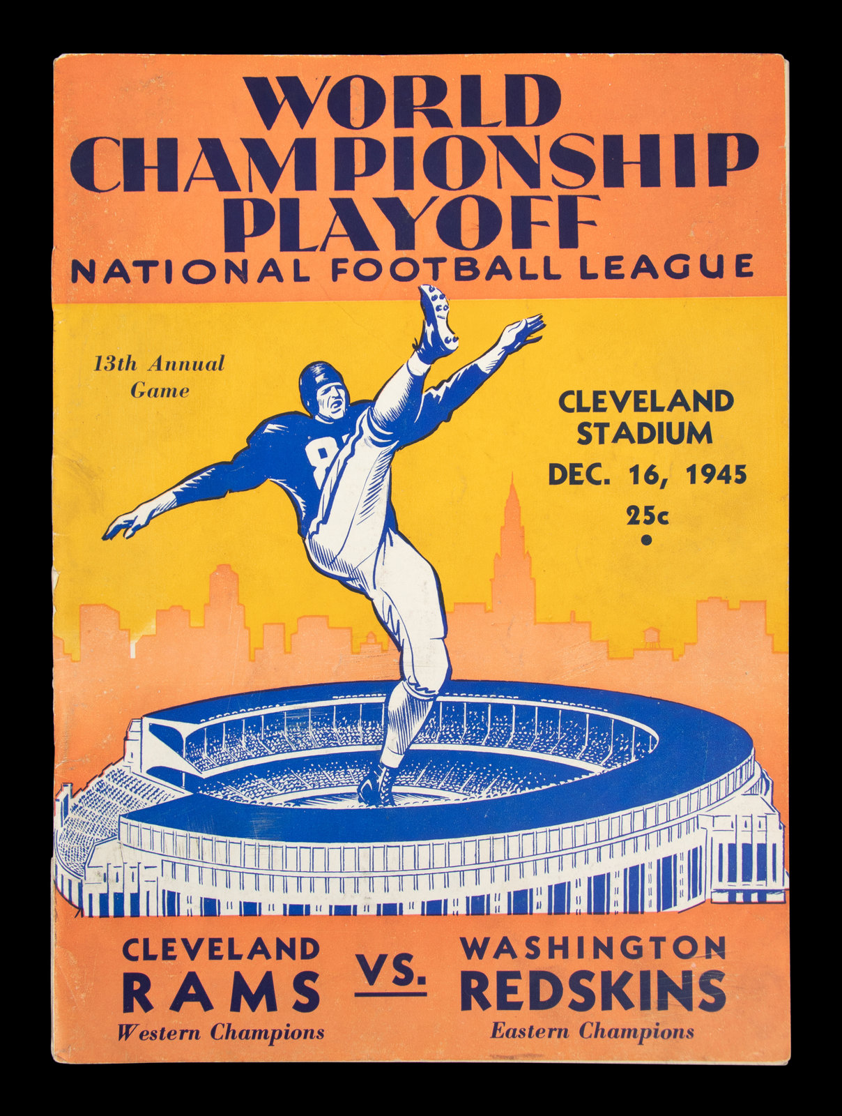 1945 NFL Championship Game Washington Redskins vs Cleveland Rams 