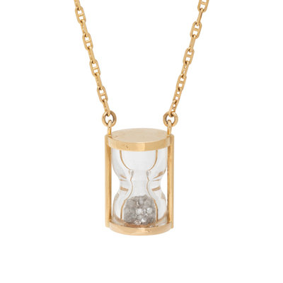 Sidney Mobell Hourglass Diamond 18K Yellow Gold Cufflinks