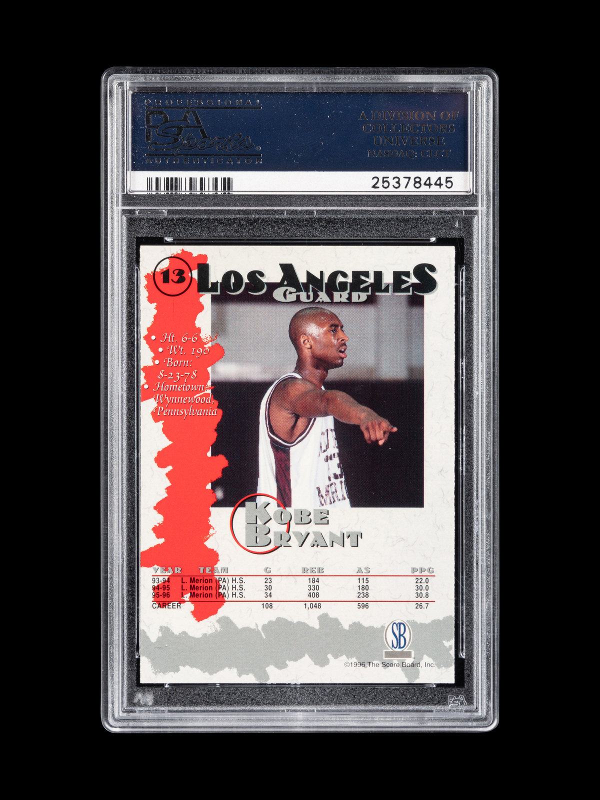 Kobe Bryant Rookie Card 1996-97 Score Board Autographed BK #15 PSA 9