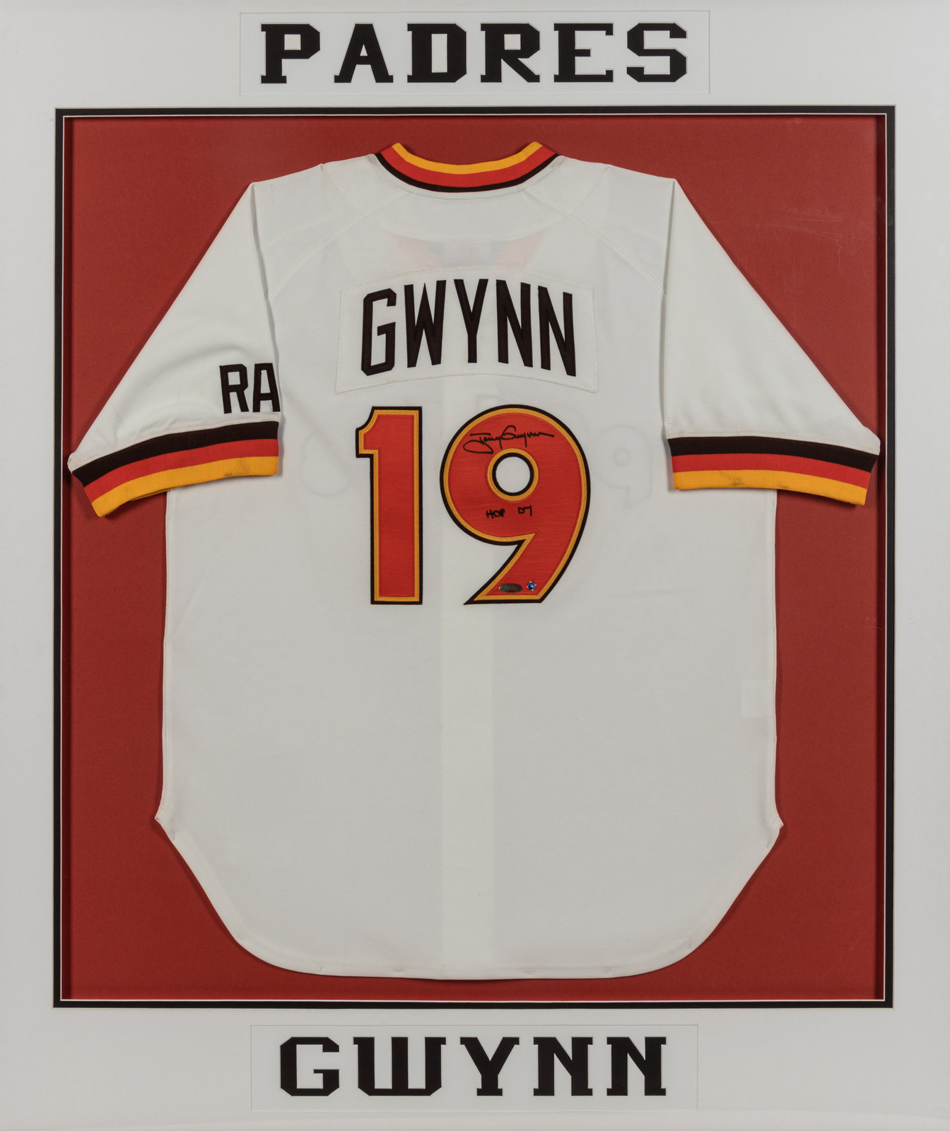 A Tony Gwynn San Diego Padres Signed Autograph Jersey Display (MLB