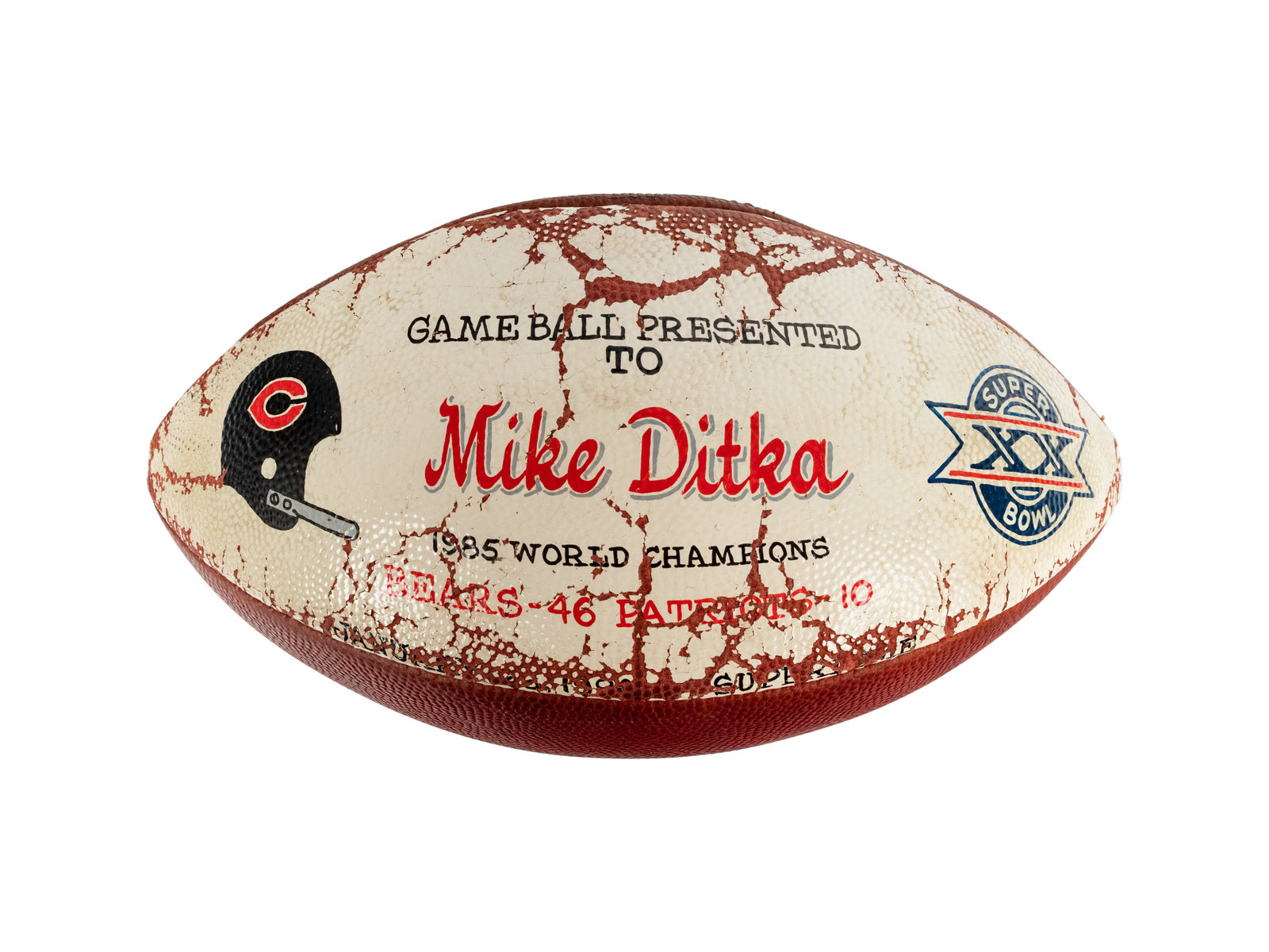 mike ditka signed football