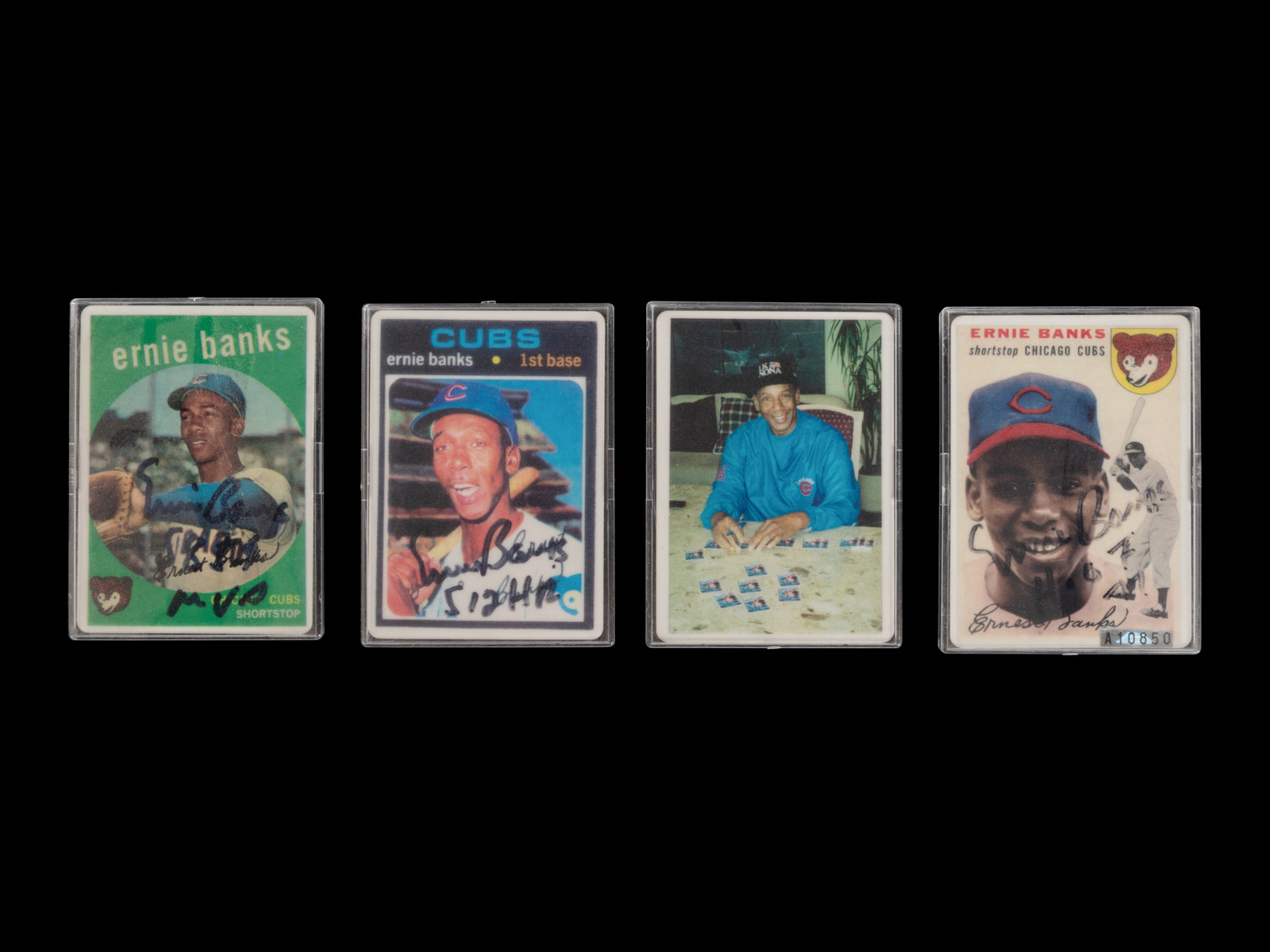 An Ernie Banks Signature Series Set of Signed Autograph Baseball Cards