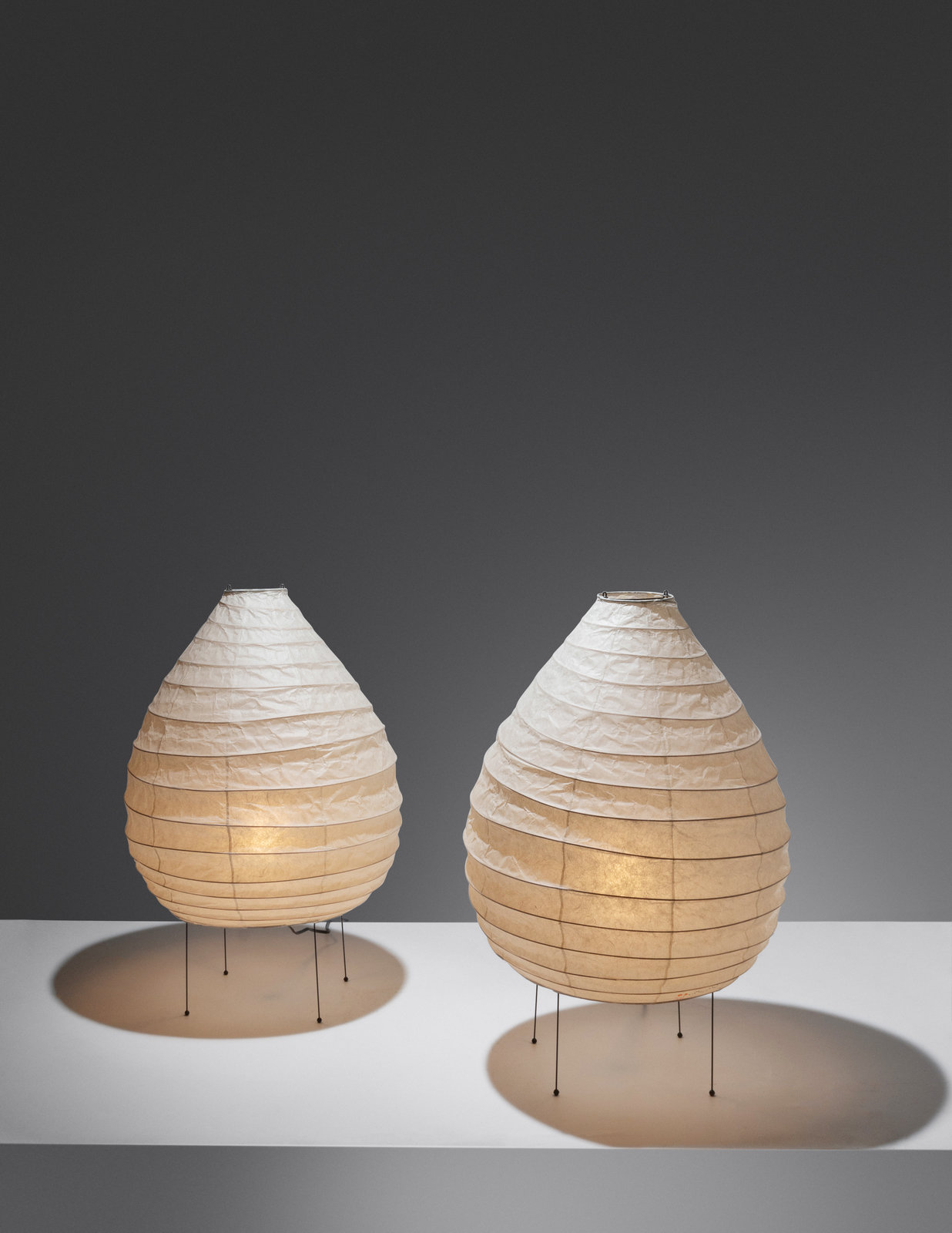 Pair of Akari Light Sculptures, model 22N Ozeki & Co., Ltd