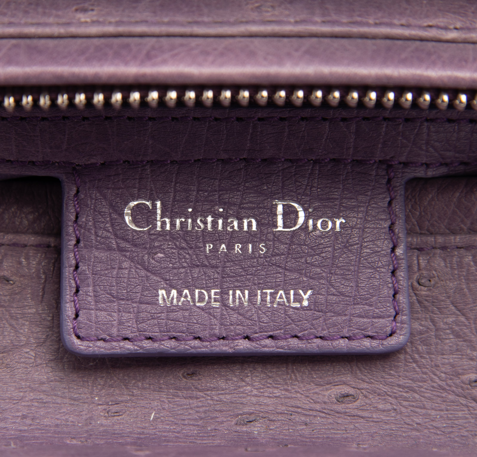 Sold at Auction: Christian Dior Lady Dior Purple Leather Wallet