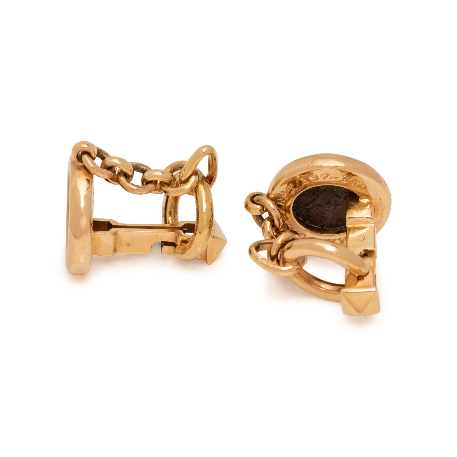 Bvlgari Gold And Antique Coin Monete Cufflinks Available For