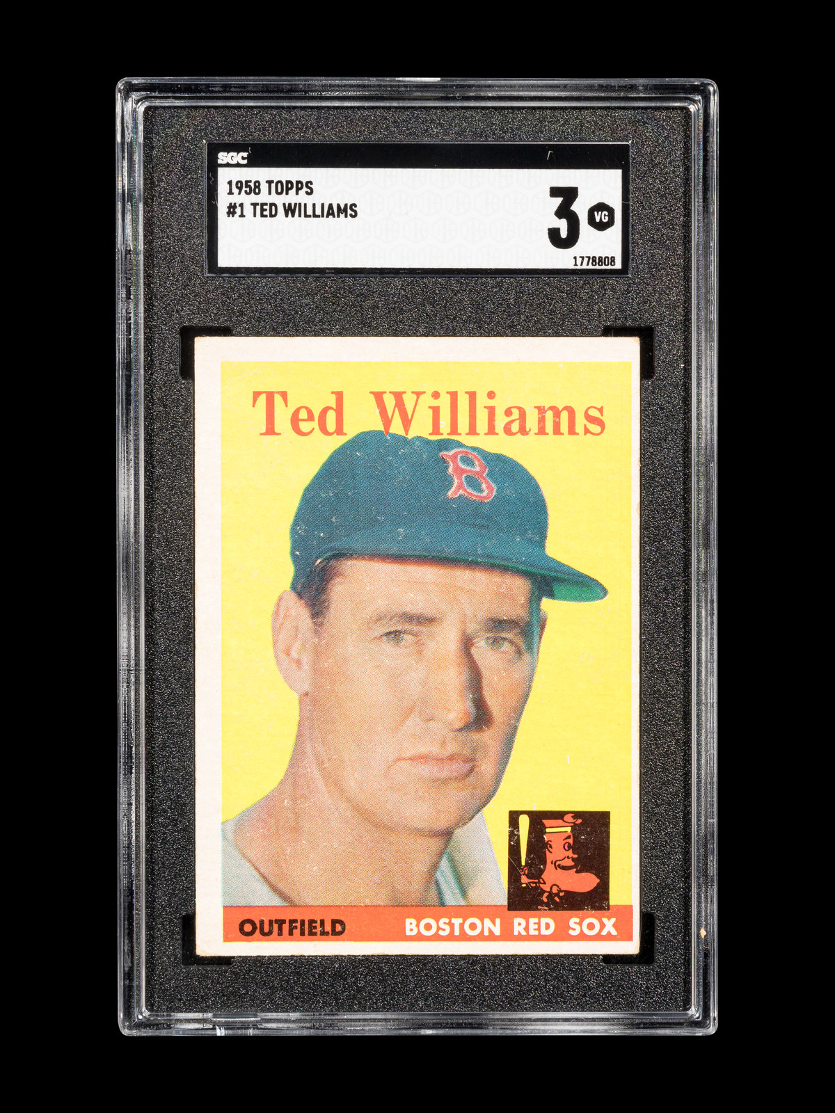 A 1958 Topps Ted Williams Baseball Card No. 1 (SGC 3 VG)