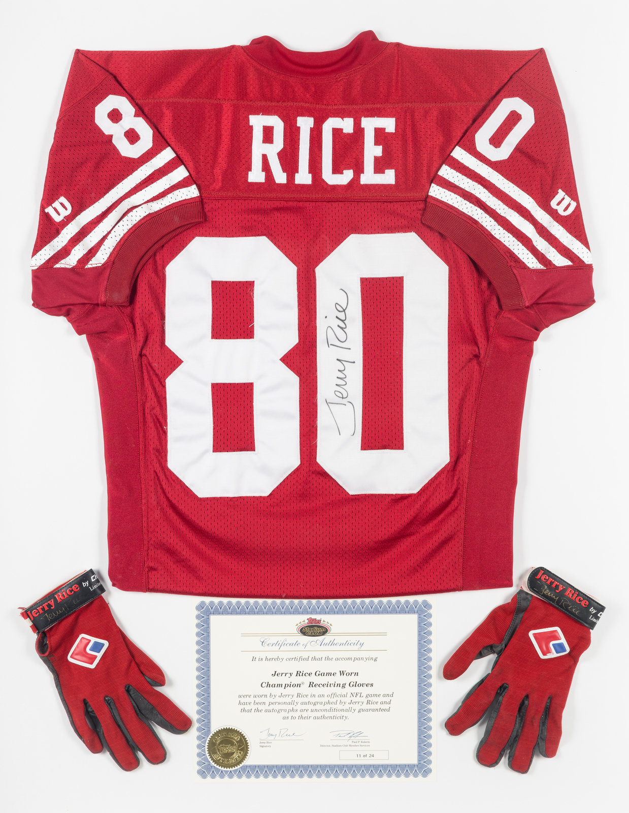 Jerry Rice San Francisco 49ers Framed Autographed 8 x 10 Red