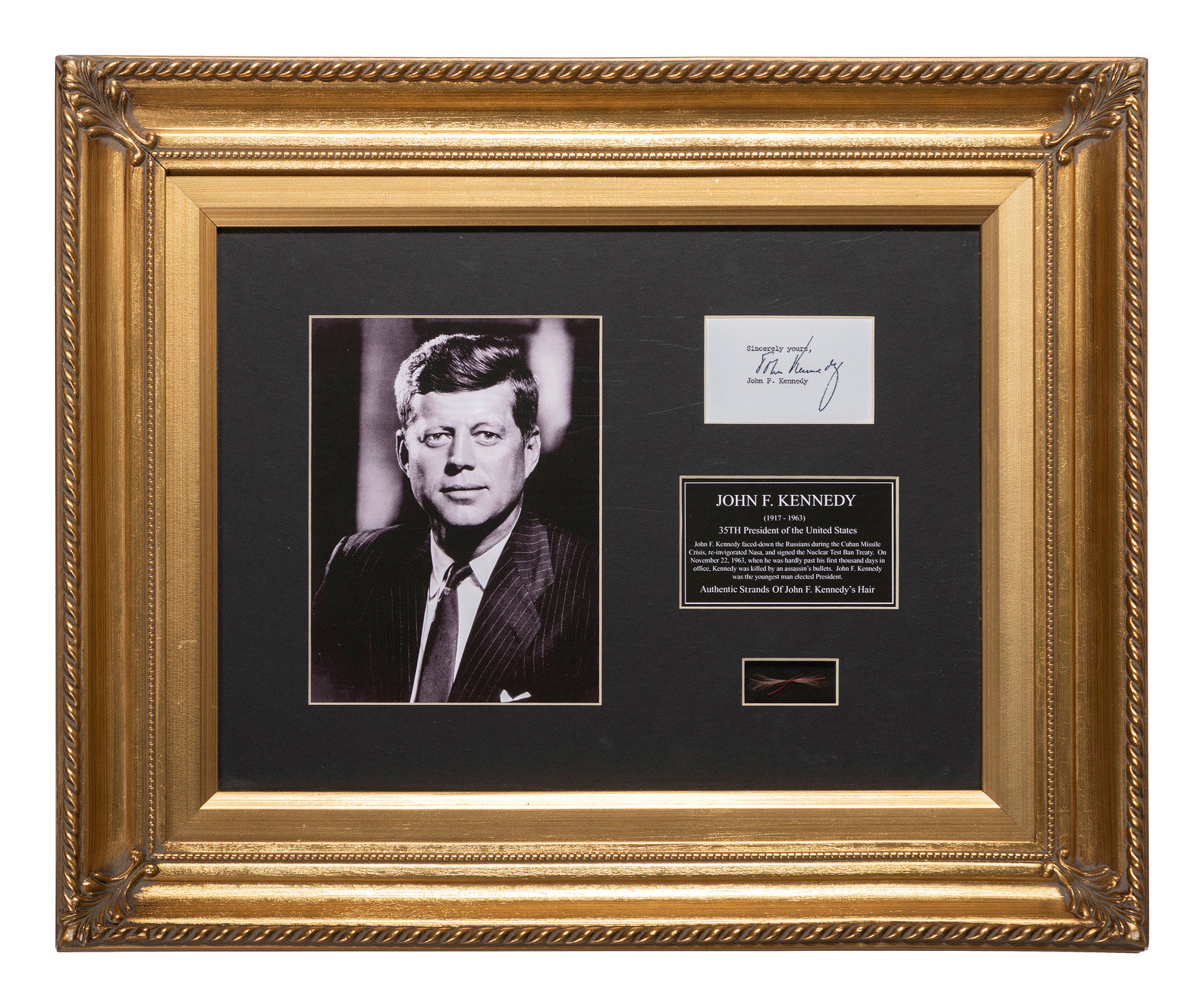 KENNEDY John F. 1917 1963 . Four strands of John F. Kennedy s hair