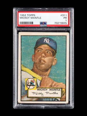 New MICKEY MANTLE T-Shirt 1952 Topps ROOKIE Baseball Card Pick