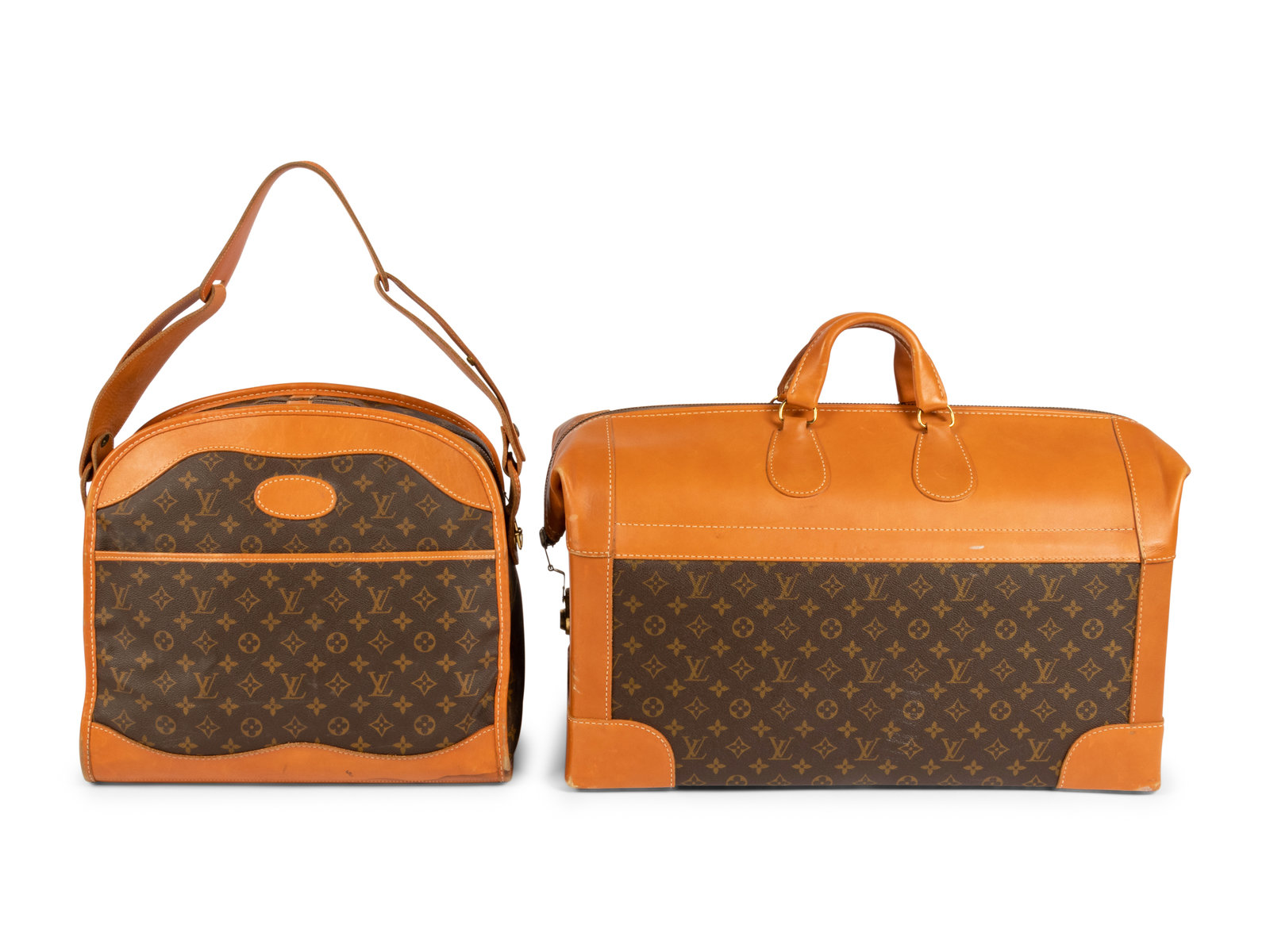 Sold at Auction: A Twin Handled Duffle Bag Marked Louis Vuitton