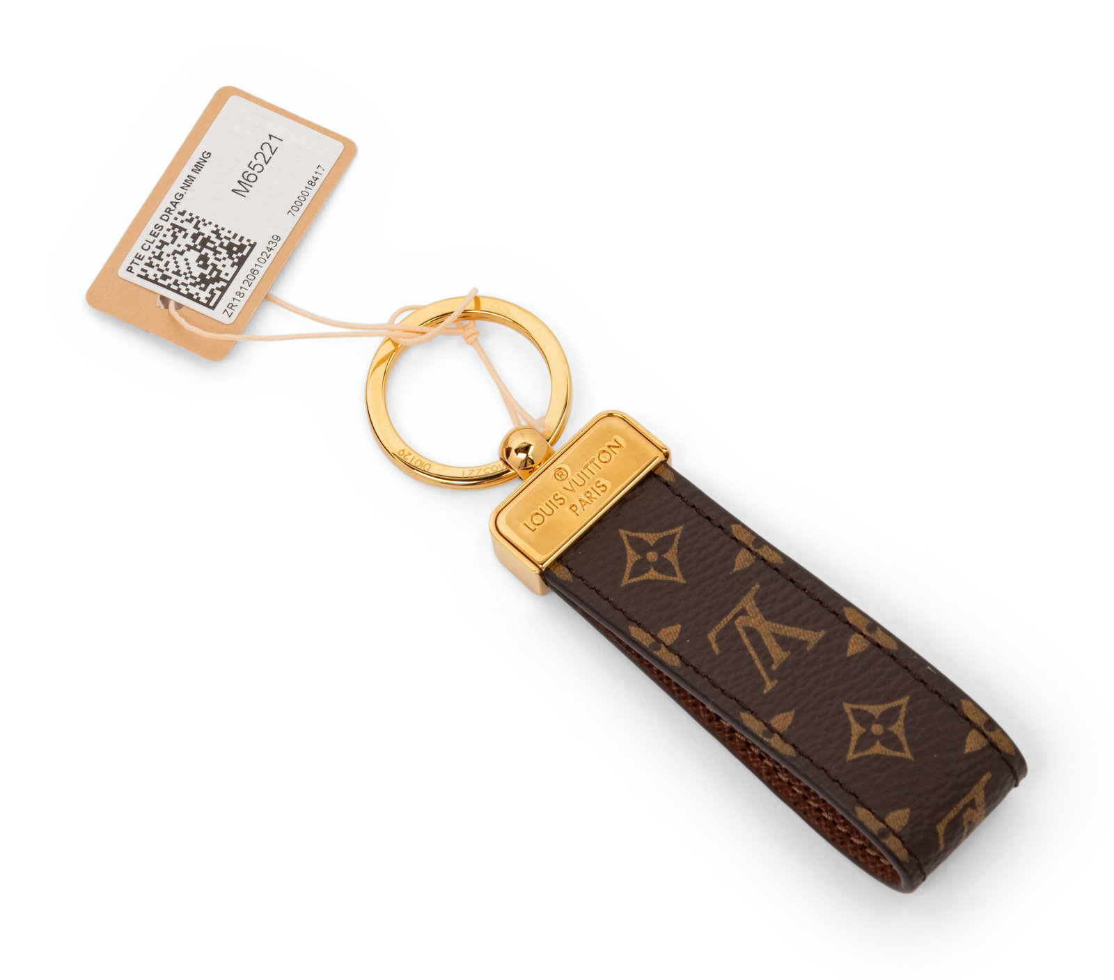Sold at Auction: AUTHENTIC LOUIS VUITTON LEATHER LEATHER KEYCHAIN