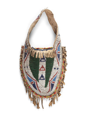 A Vintage Native American Style Fringed Leather Bag, Beaded Leather Bag,  Western Leather Bag. - Etsy