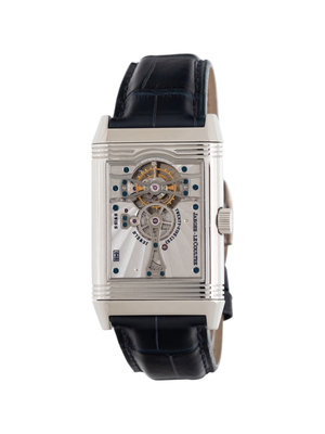 JAEGER LECOULTRE PLATINUM REVERSO NUMBER TWO TOURBILLON WATCH