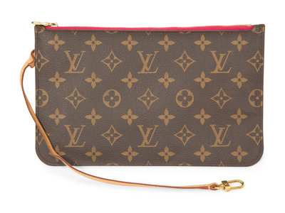 Louis Vuitton Pochette Monogram MM/GM Beige Lining in Canvas with