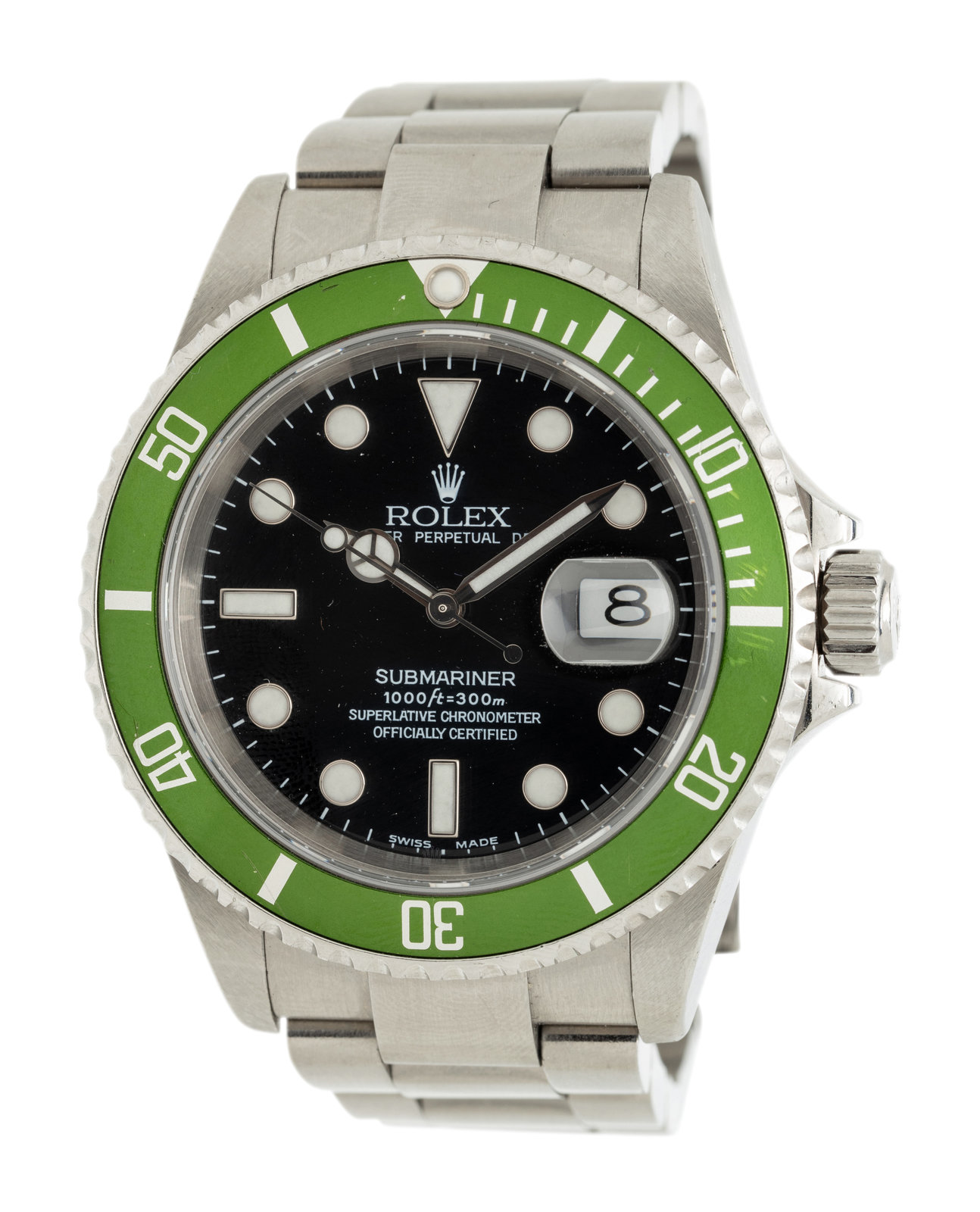 Rolex Submariner Green Kermit 16610 Stainless Steel Watch