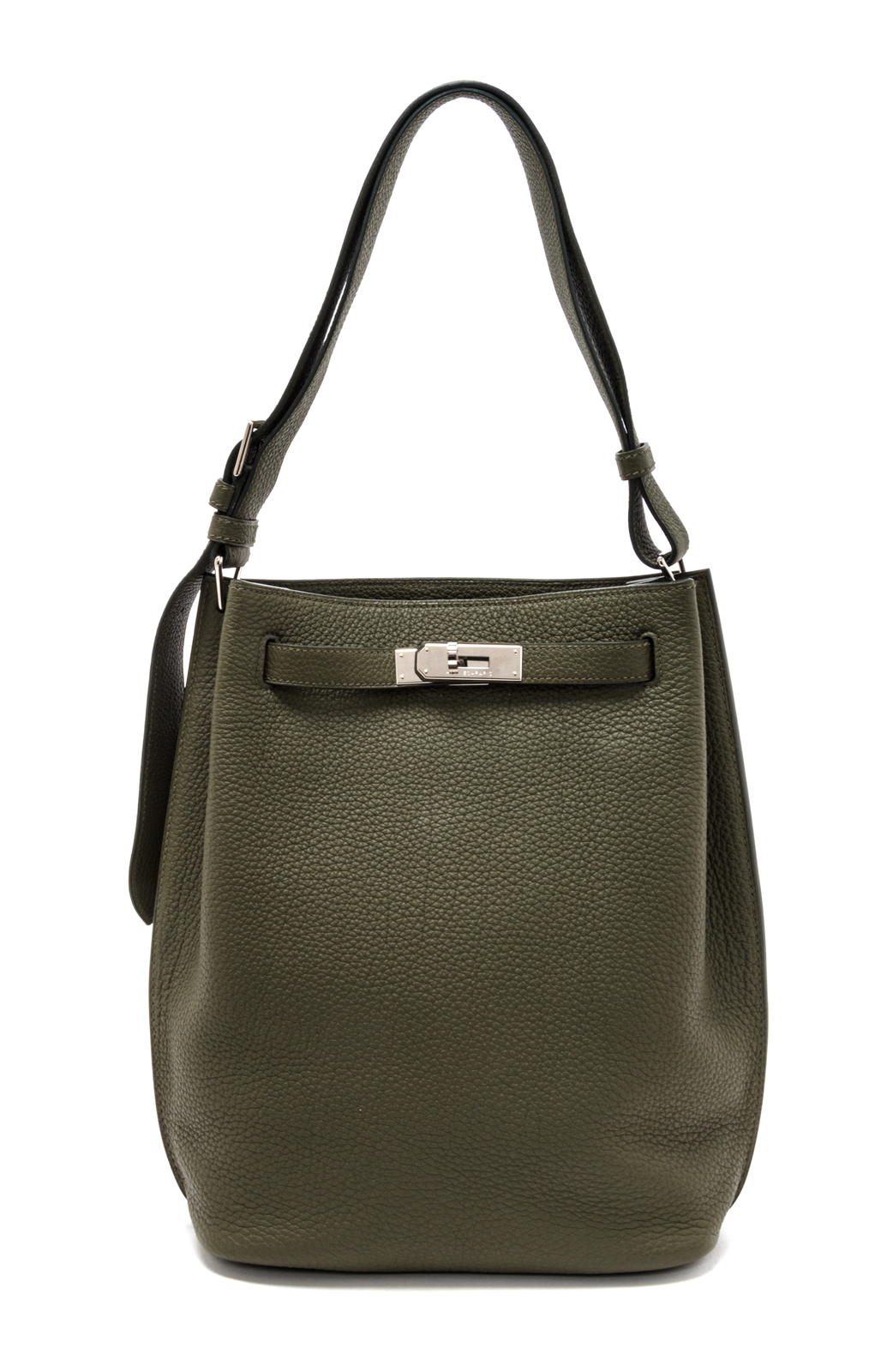 An Hermes Vert Veronese Togo 22cm So-Kelly Handbag, 9 x 11 x 4.5.