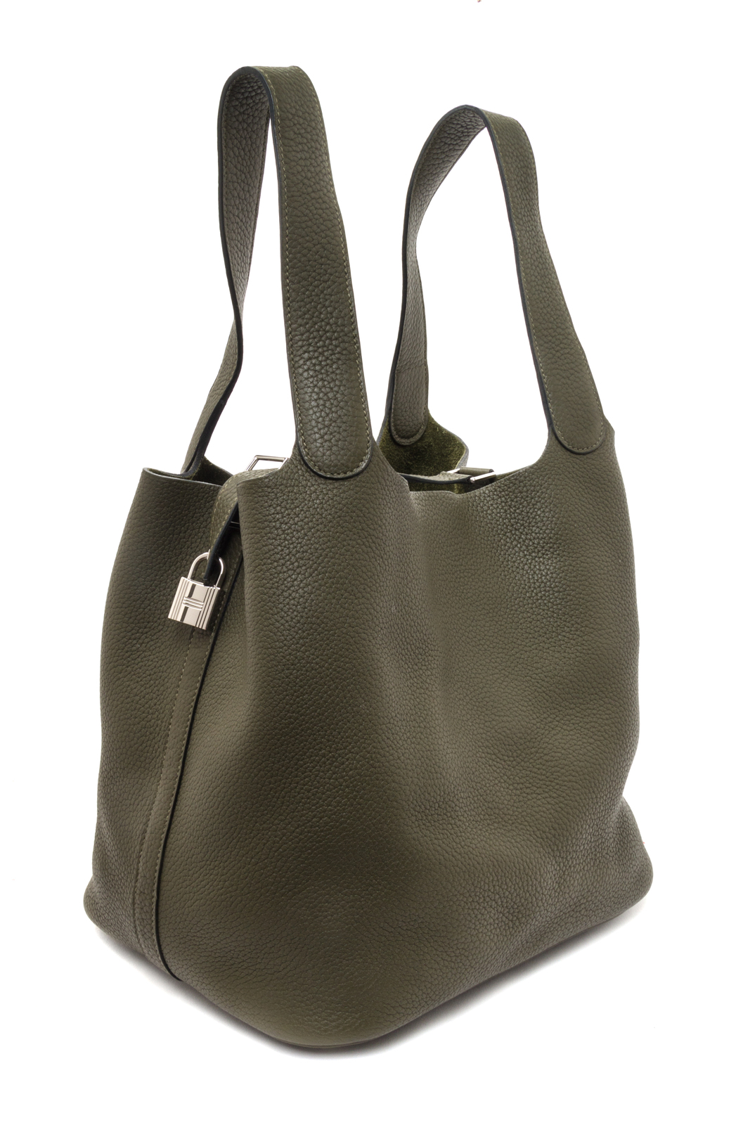 Hermes Picotin Lock GM Etoupe Handbag Taurillon Women's