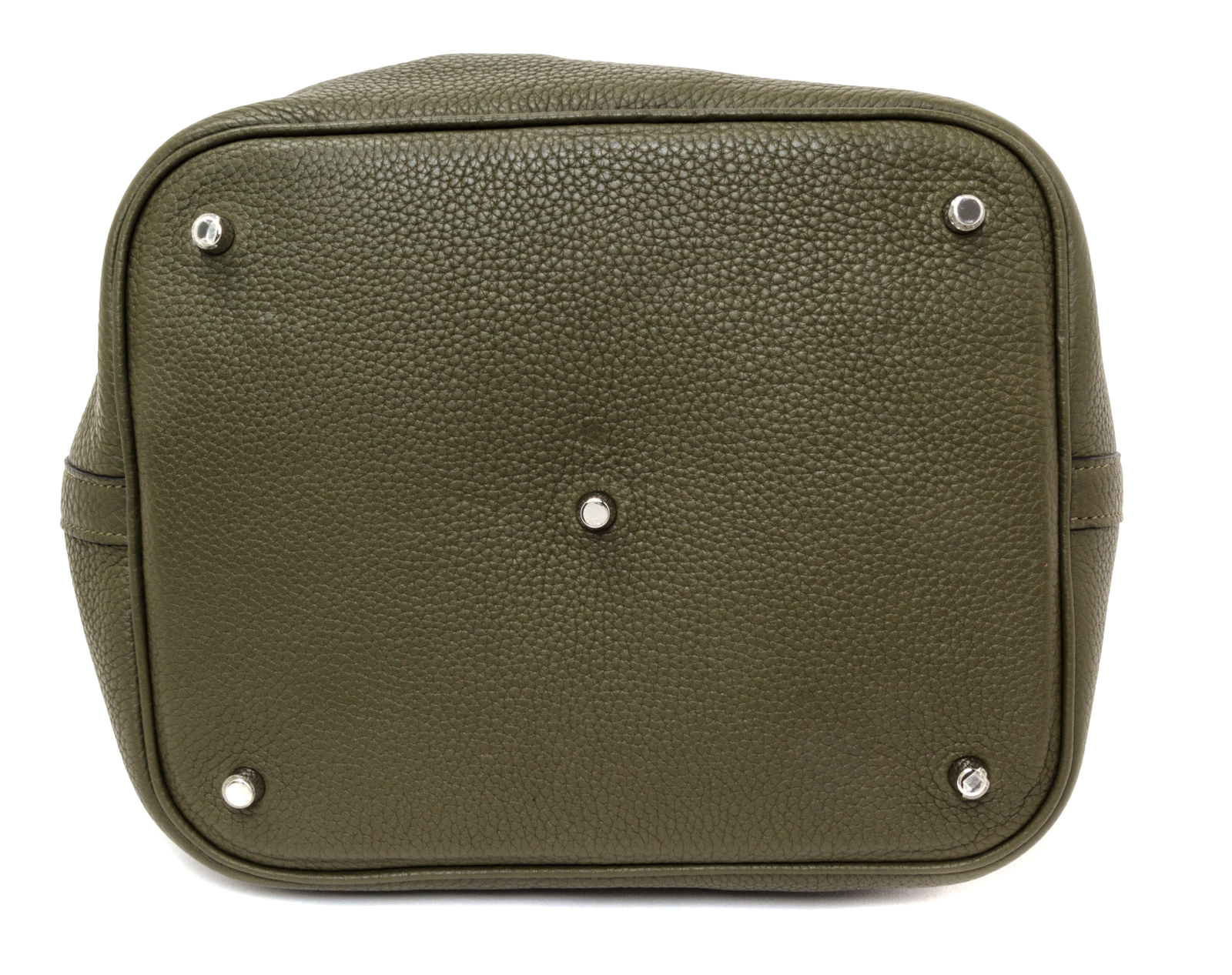Hermes Picotin Lock bag MM Vert bosphore Clemence leather Silver hardware