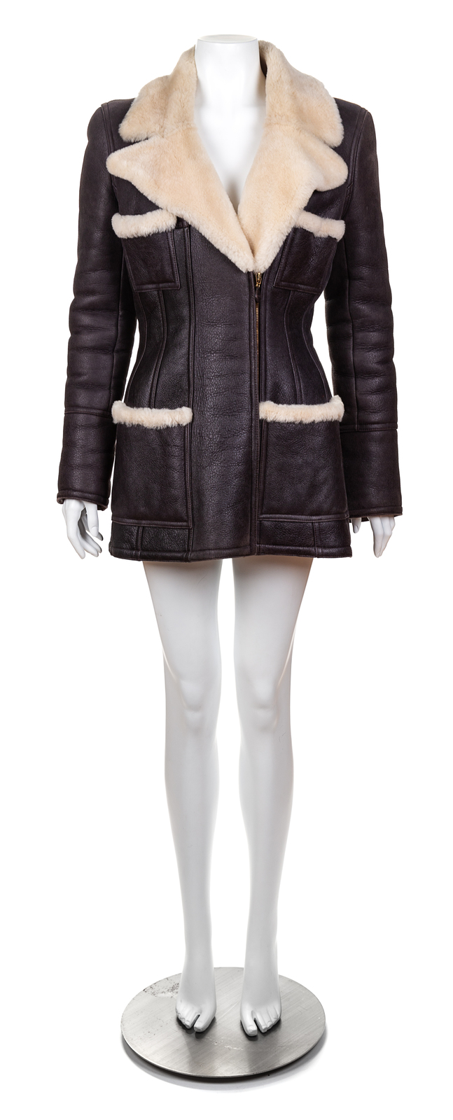 Chanel shearling outlet coat