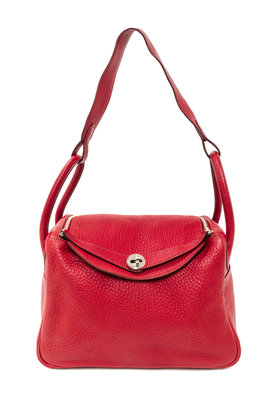 Hermes Rouge Garance Clemence Leather Evelyne III GM Bag Hermes