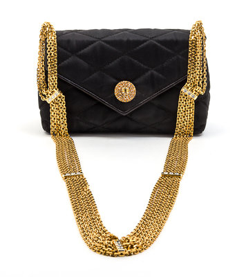 Sold at Auction: CHANEL GOLD QUILTED LEATHER CONVERTIBLE CLUTCH BAG