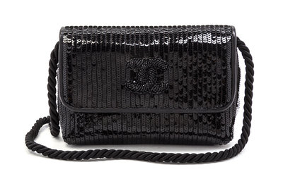 Sold at Auction: Chanel Silver Sequin New Mini Classic Flap Bag
