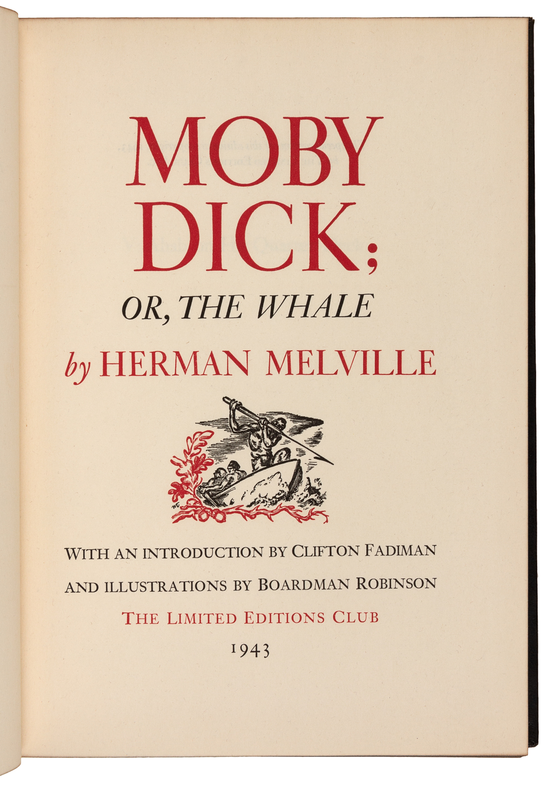 Moby dick the limited editions club 1943