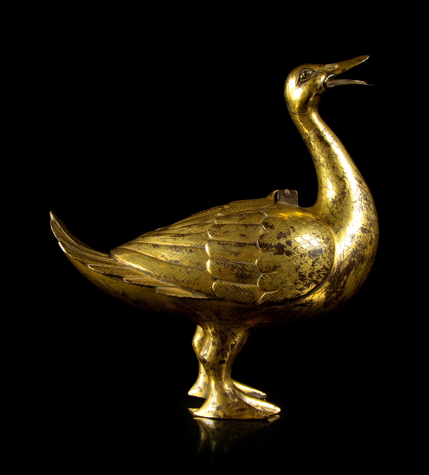 Tribal Brass Swan Incense Holder