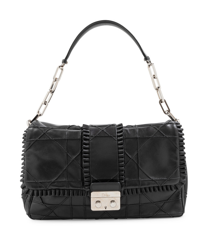 A Christian Dior Black Leather Handbag