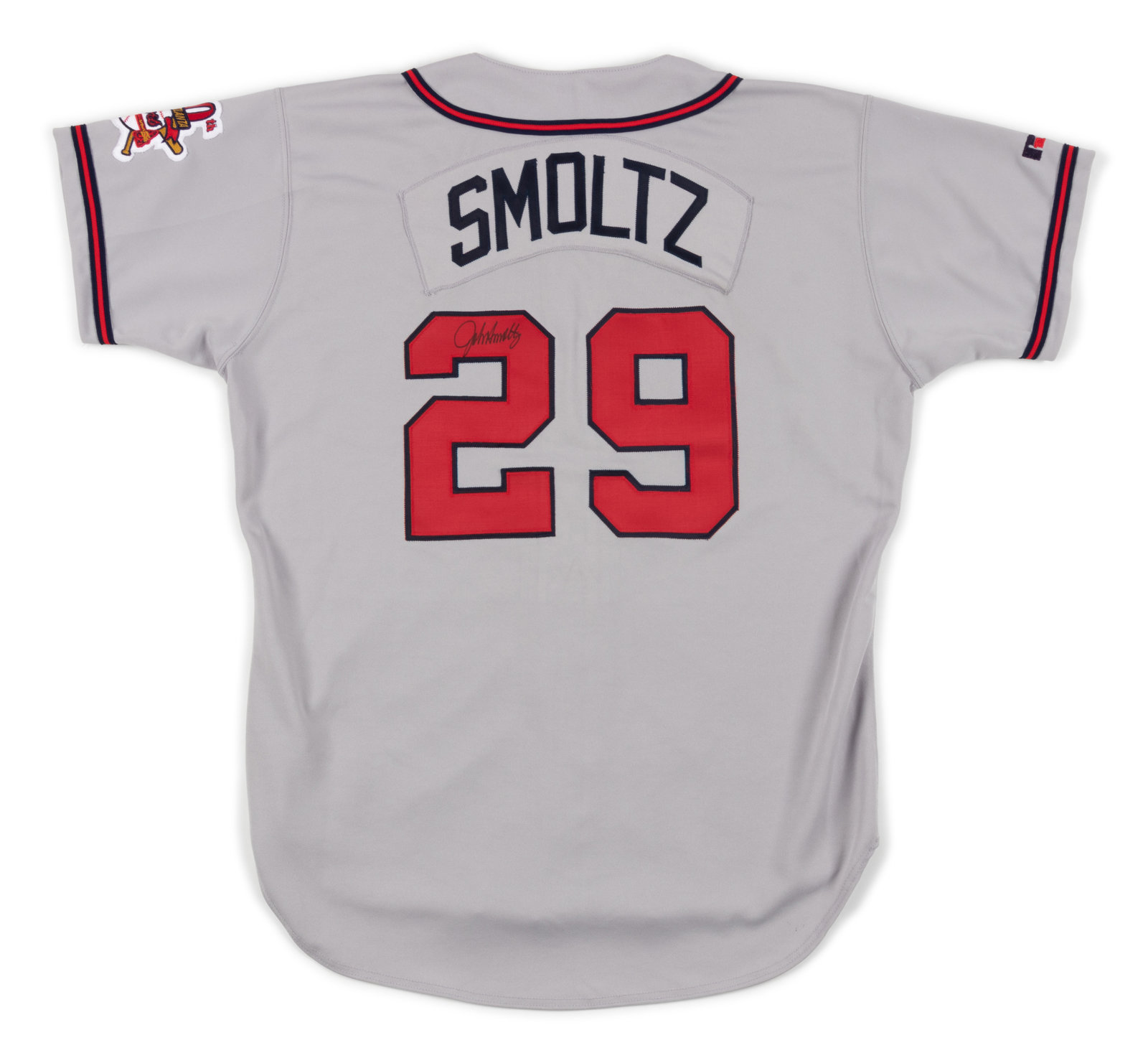 A 1995 John Smoltz Atlanta Braves Game Issued Signed Jersey