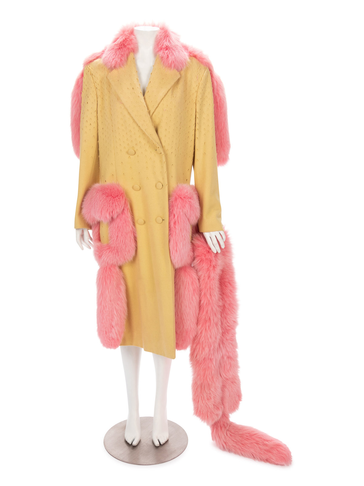 Real Pink Fur Coat 