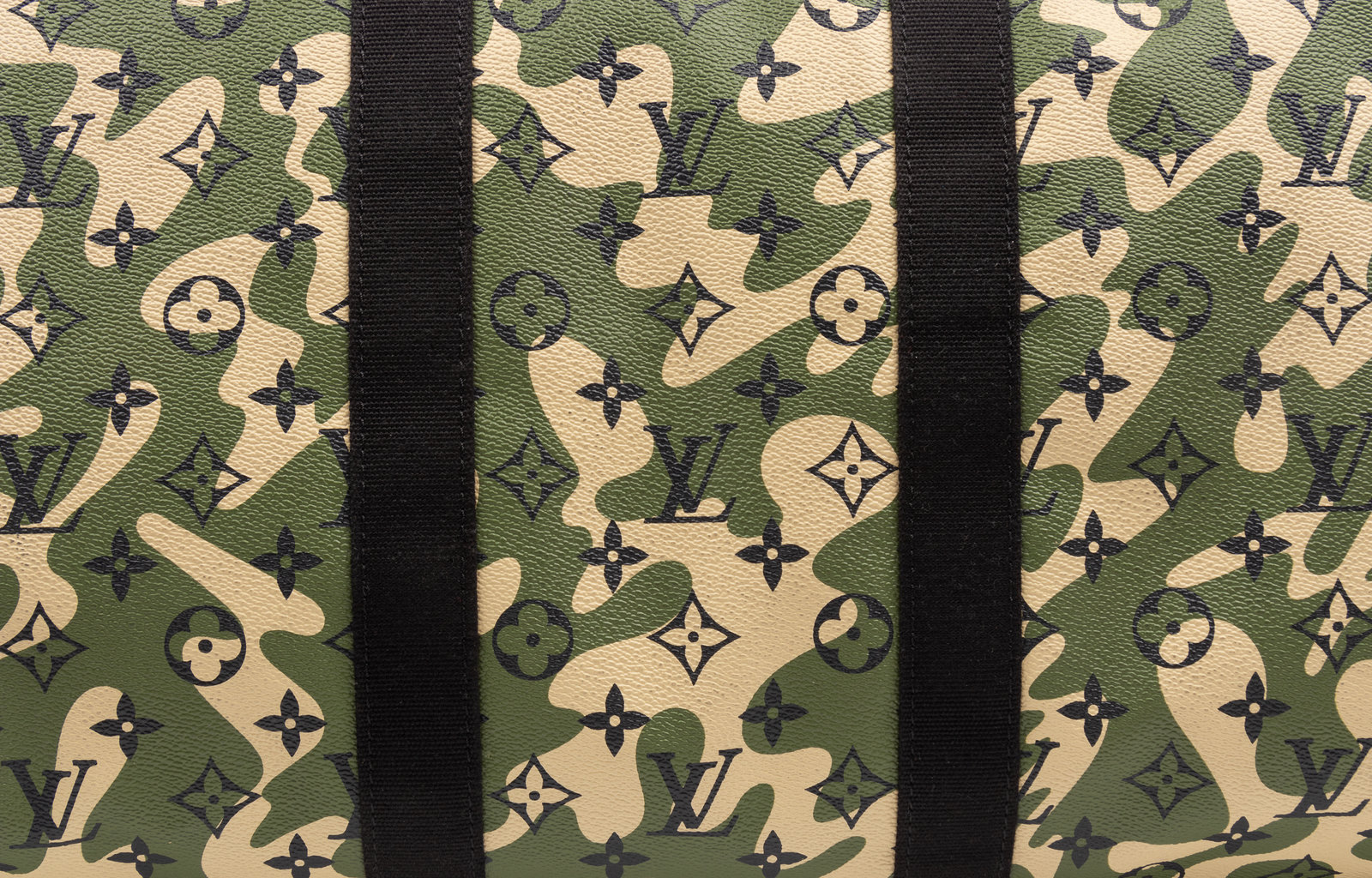 Louis Vuitton x Takashi Murakami Green Monogramouflage Monogram Coated  Canvas & Vachetta Leather Keepall 55 Bandouliere Travel Bag
