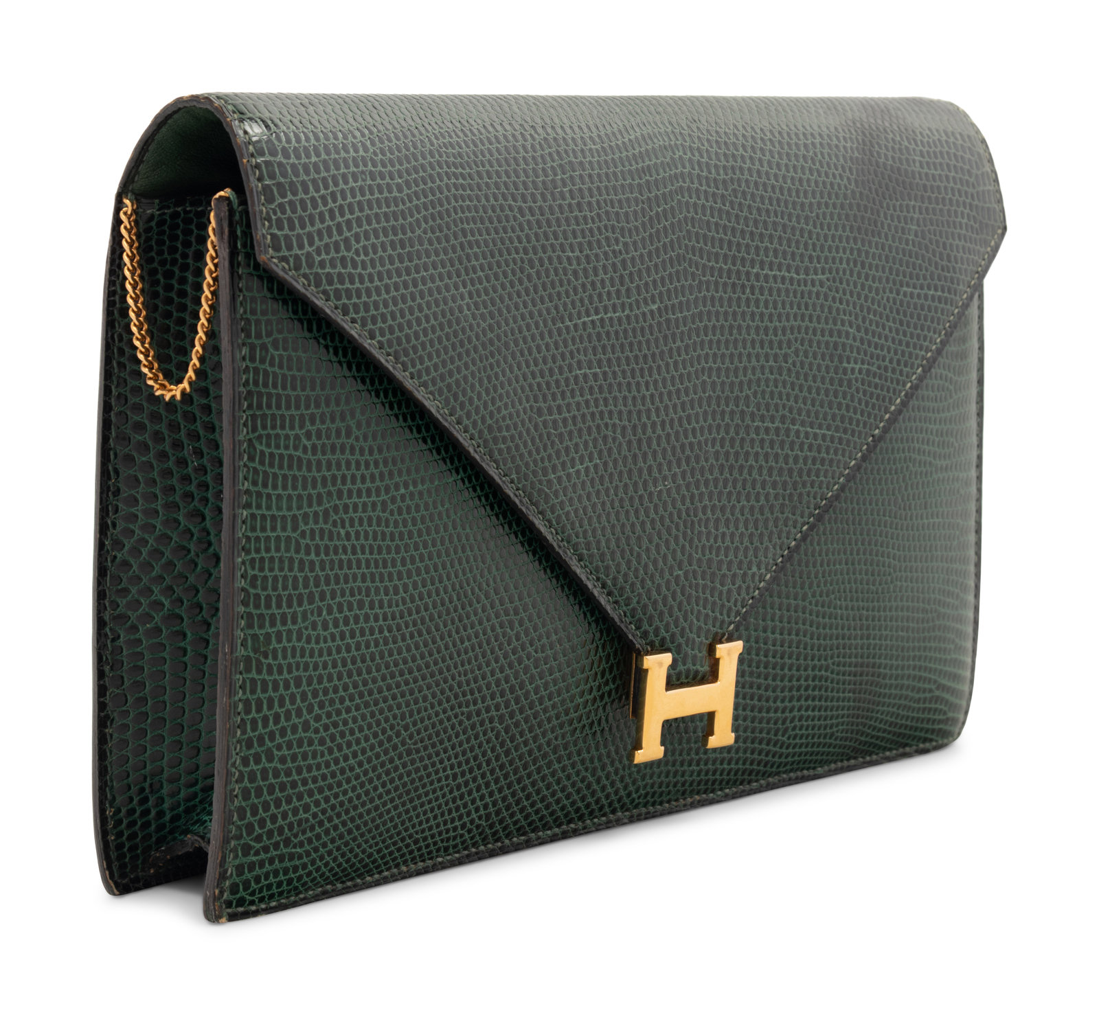 Hermes Black Lizard Vintage Shoulder Bag - Vintage Lux