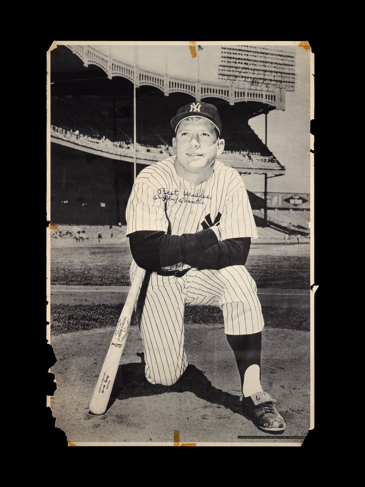 Mickey Mantle Autographed Stats Poster