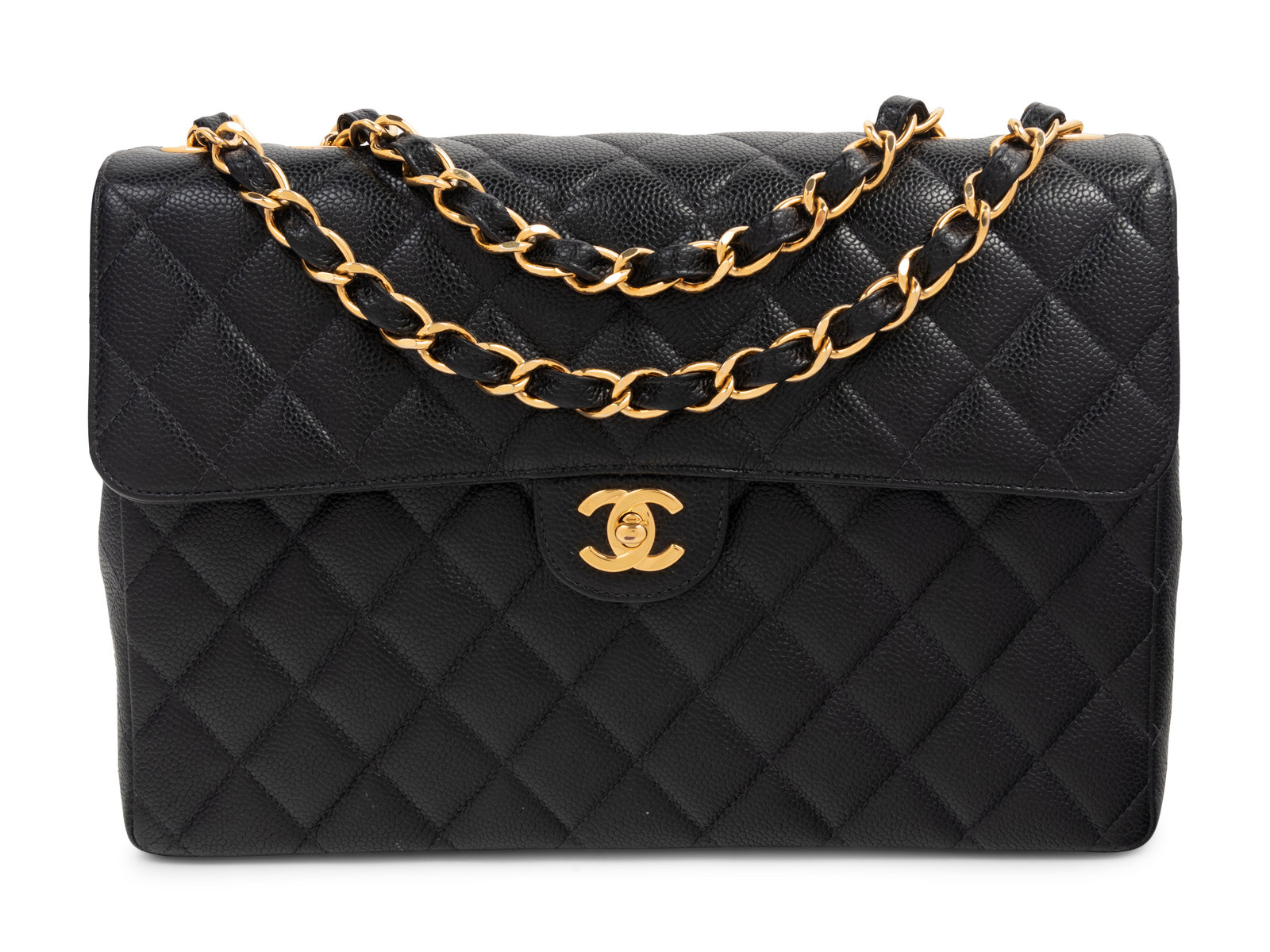 Chanel Womens Quilted Leather Jumbo Flap Bag Chain Strap Shoulder Hand -  Shop Linda's Stuff