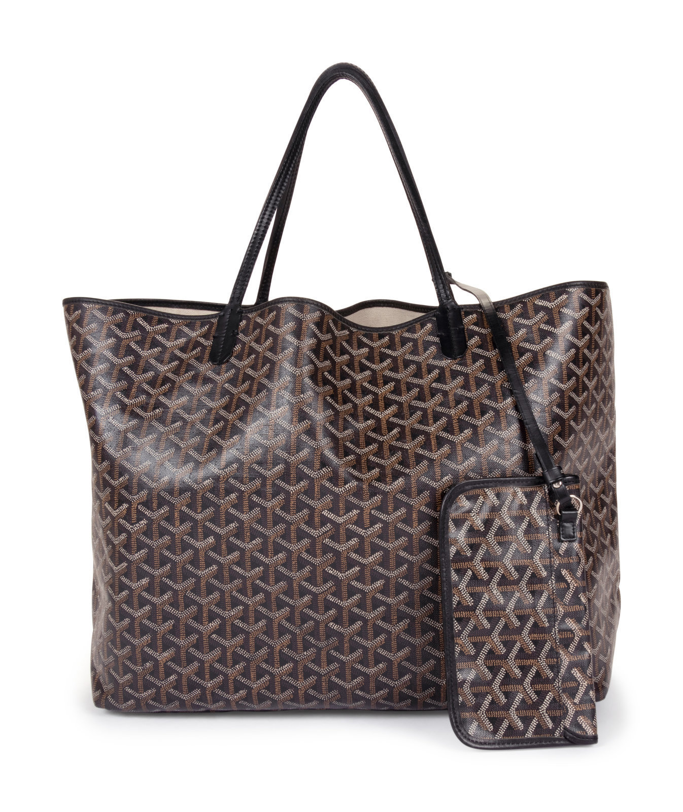 st louis tote black leather