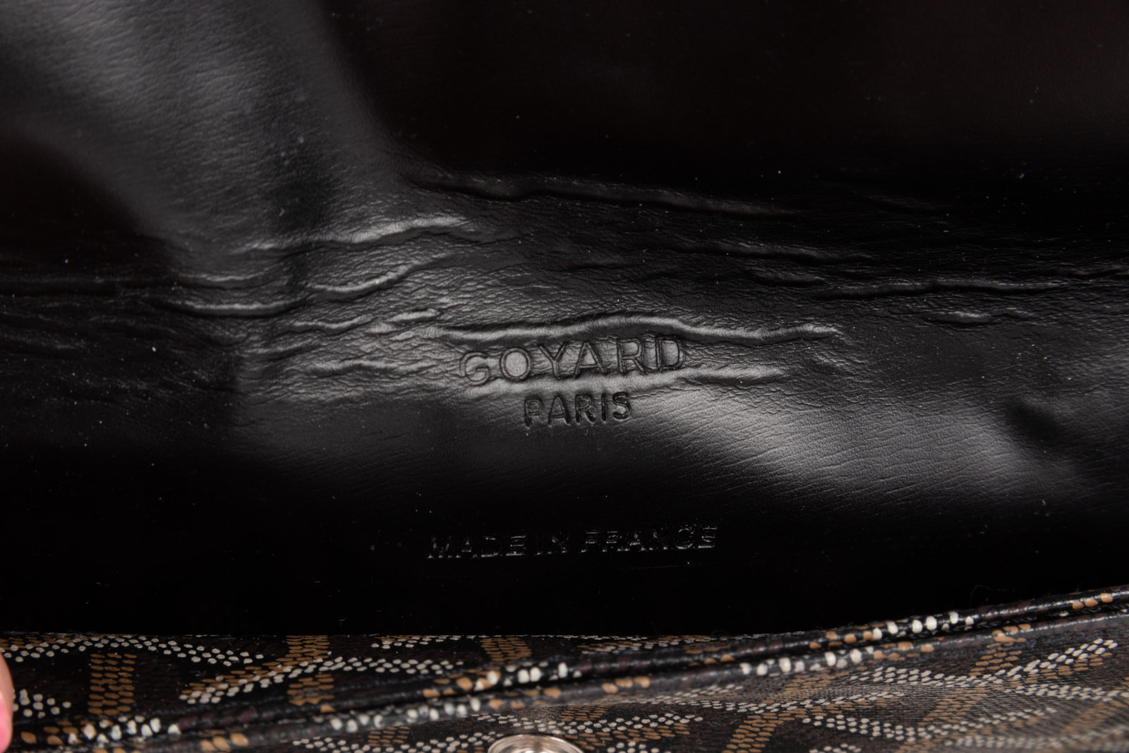 Goyard Style Large Genuine Leather Tote Bag