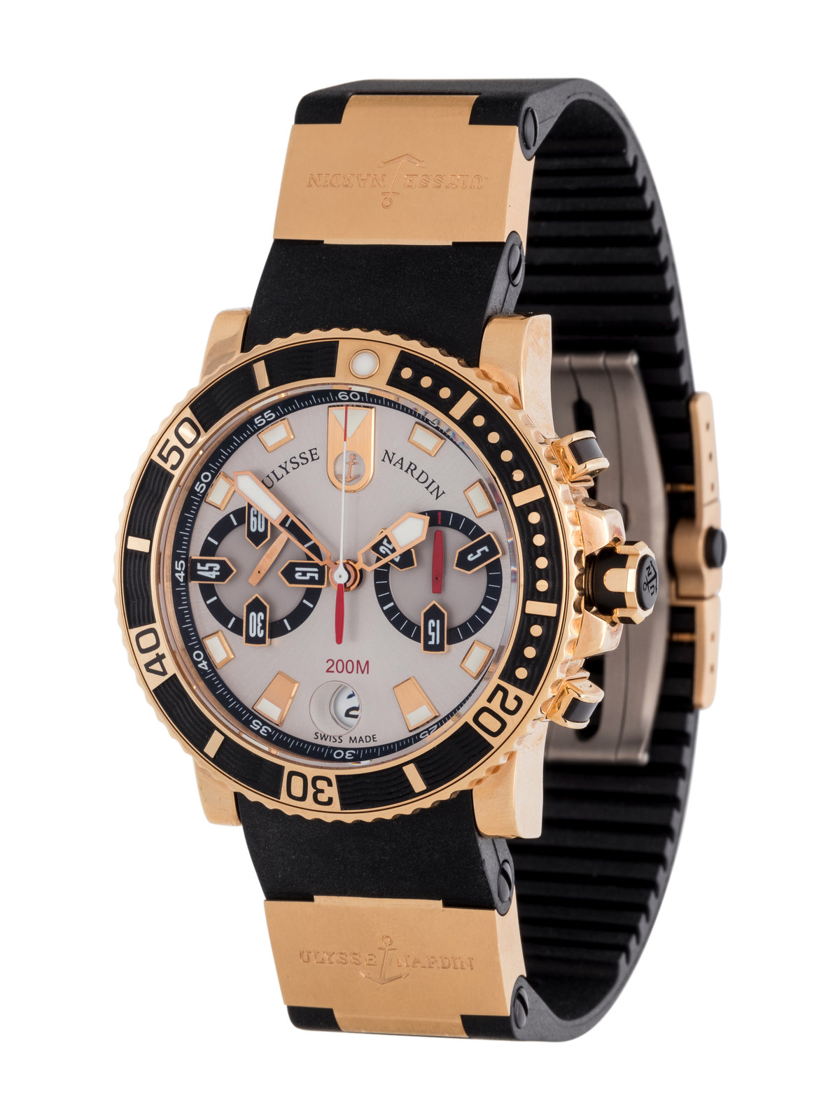 ULYSSE NARDIN 18K PINK GOLD REF. 8006 102 MAXI MARINE DIVER