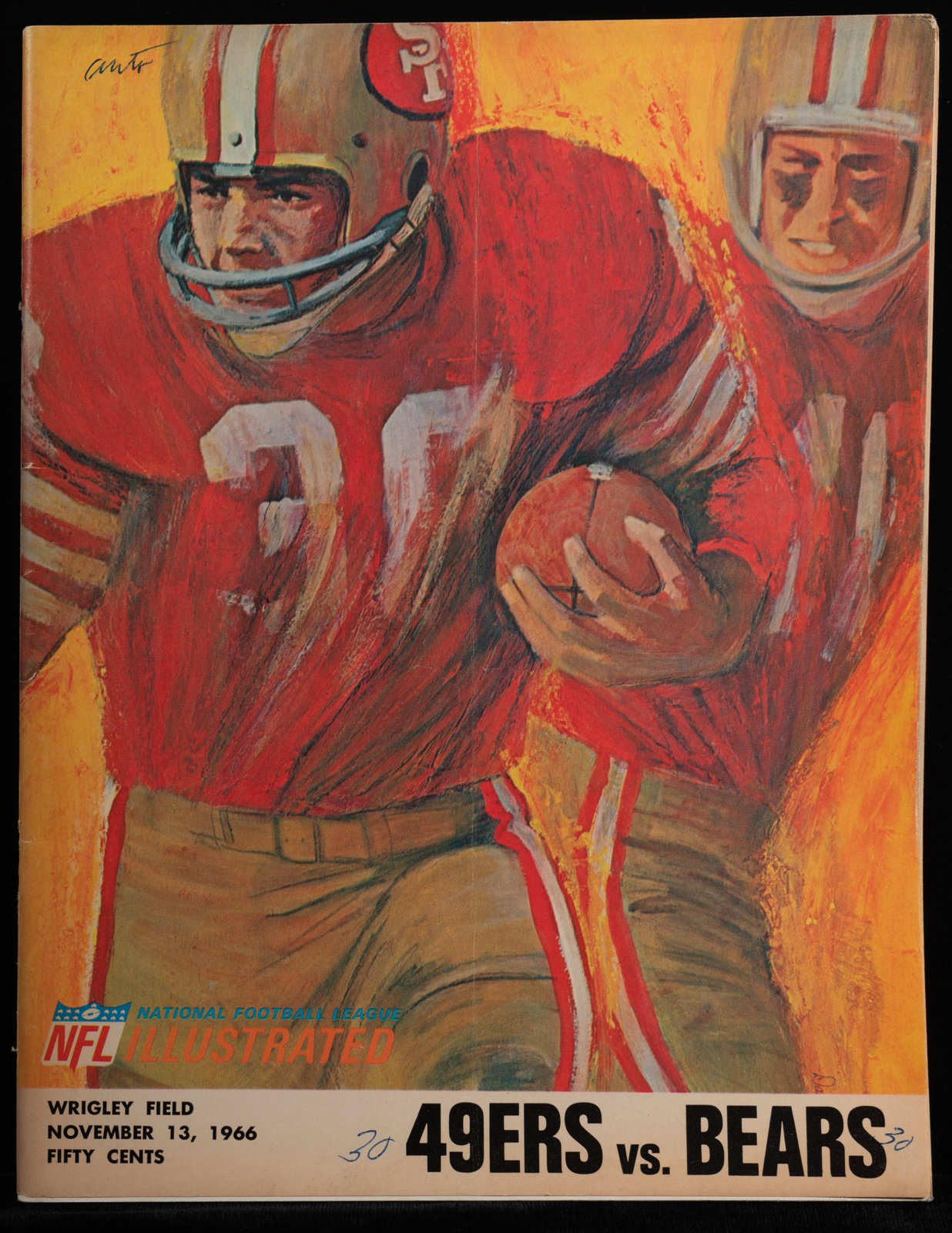 A Rare 1966 Chicago Bears vs. San Francisco 49ers Multi Signed Autograph  Game Program Including Brian Piccolo (Beckett Authentication Services  Signature Review),