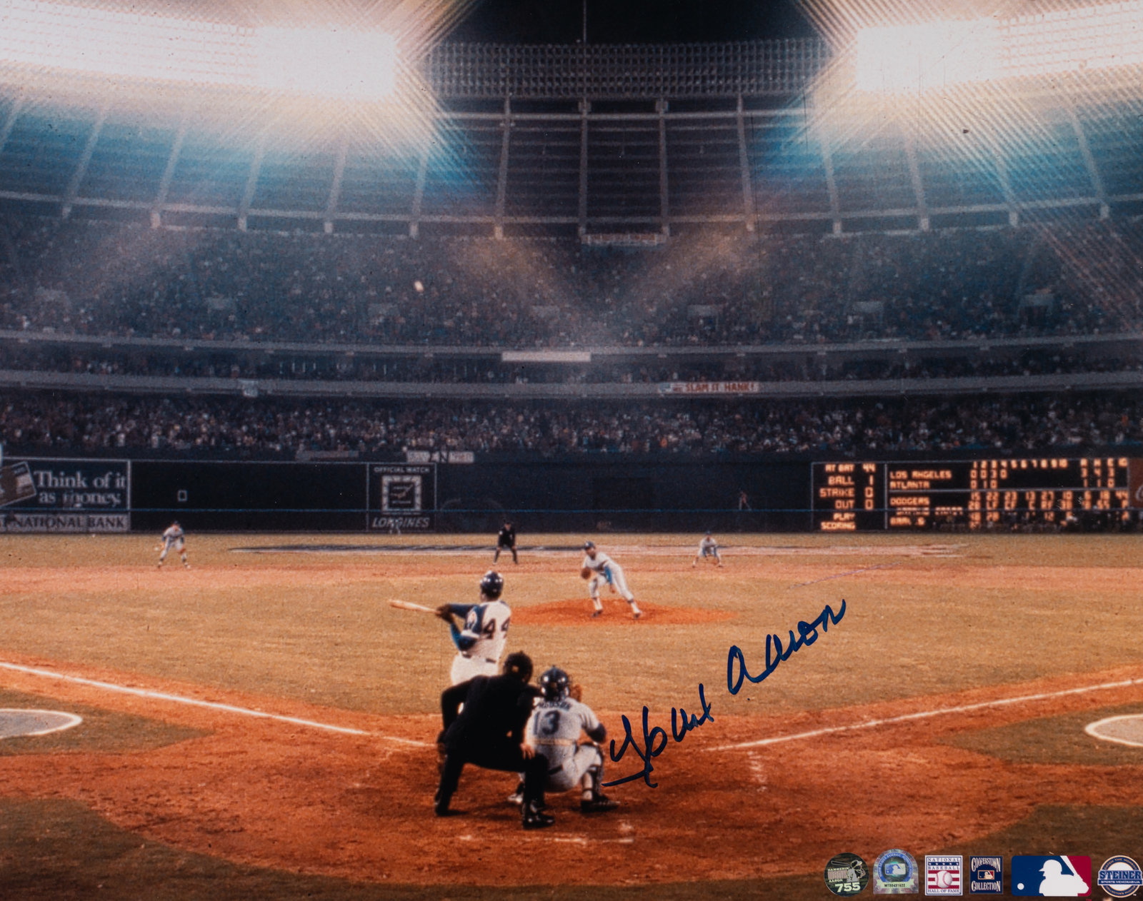 Hank Aaron 755 Signed Oversized Photograph. Baseball