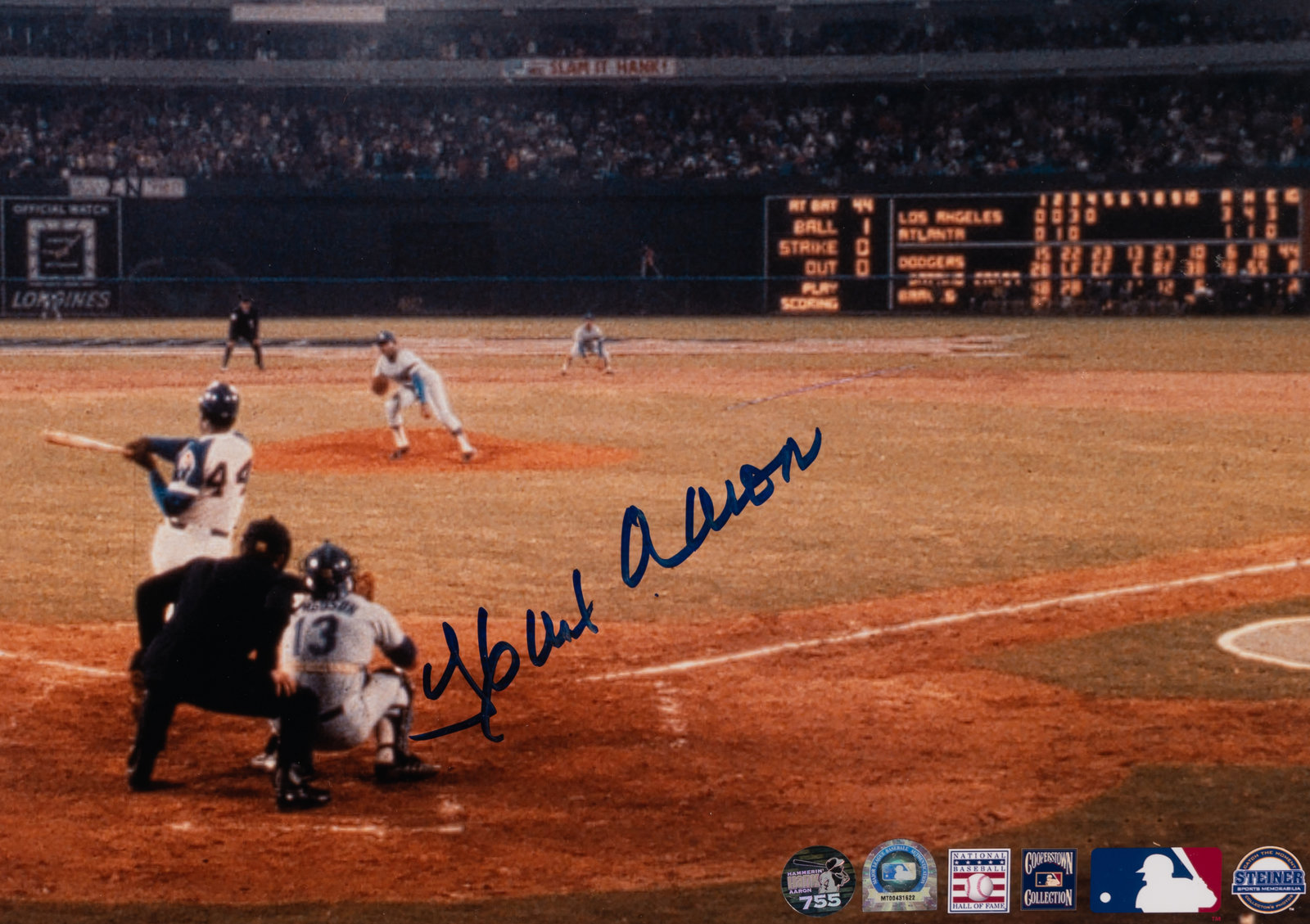 Hank Aaron 755 Signed Oversized Photograph. Baseball