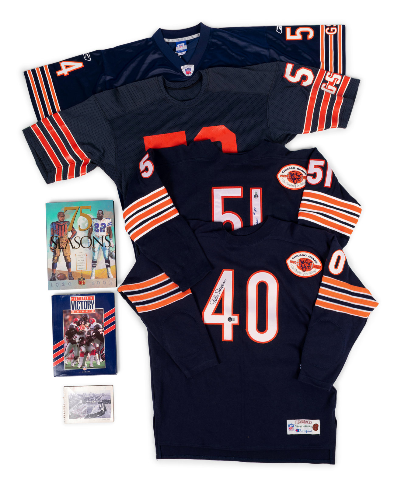 Chicago Bears Dick Butkus Autographed Blue Jersey Beckett BAS