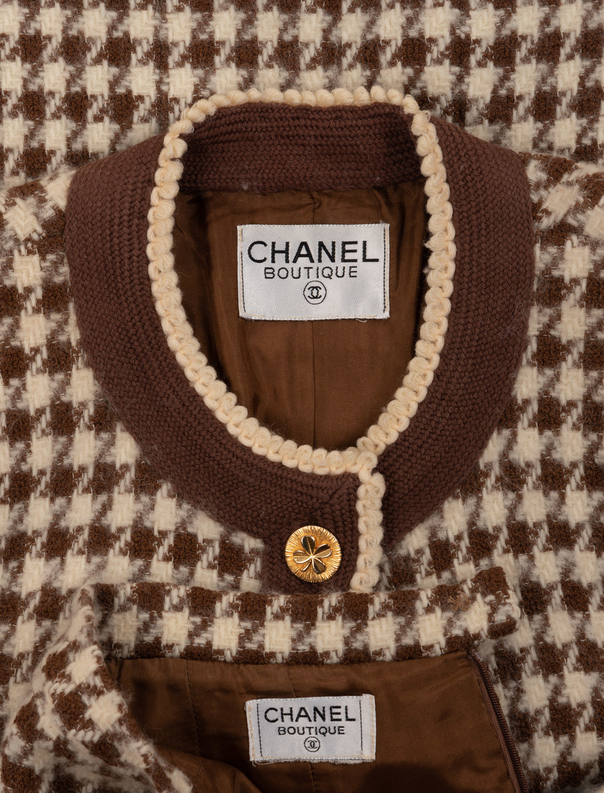 Chanel Brown Logo Neoprene Skirt Set - ShopperBoard